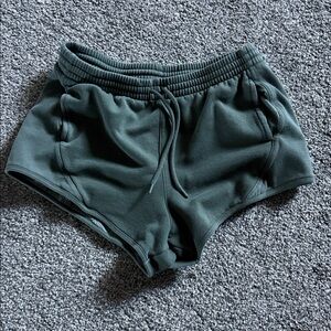 Excellent PINK Victoria's Secret Olive Fleece Shorts - Med